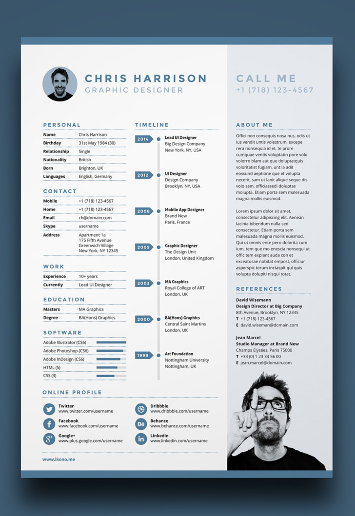 7 Free Editable Minimalist Resume CV In Adobe Illustrator And Photoshop Format